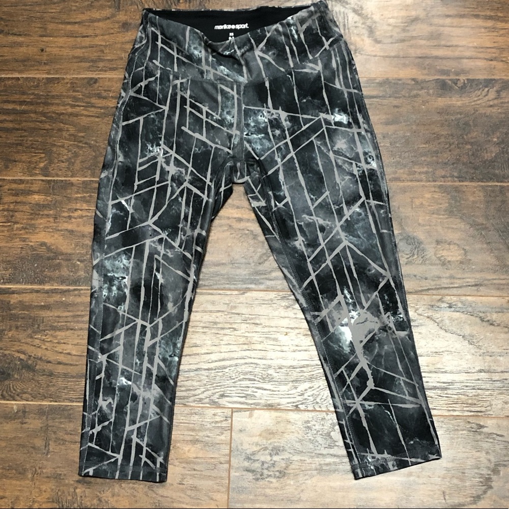Marika Sport Black Geometric Athletic Leggings XS